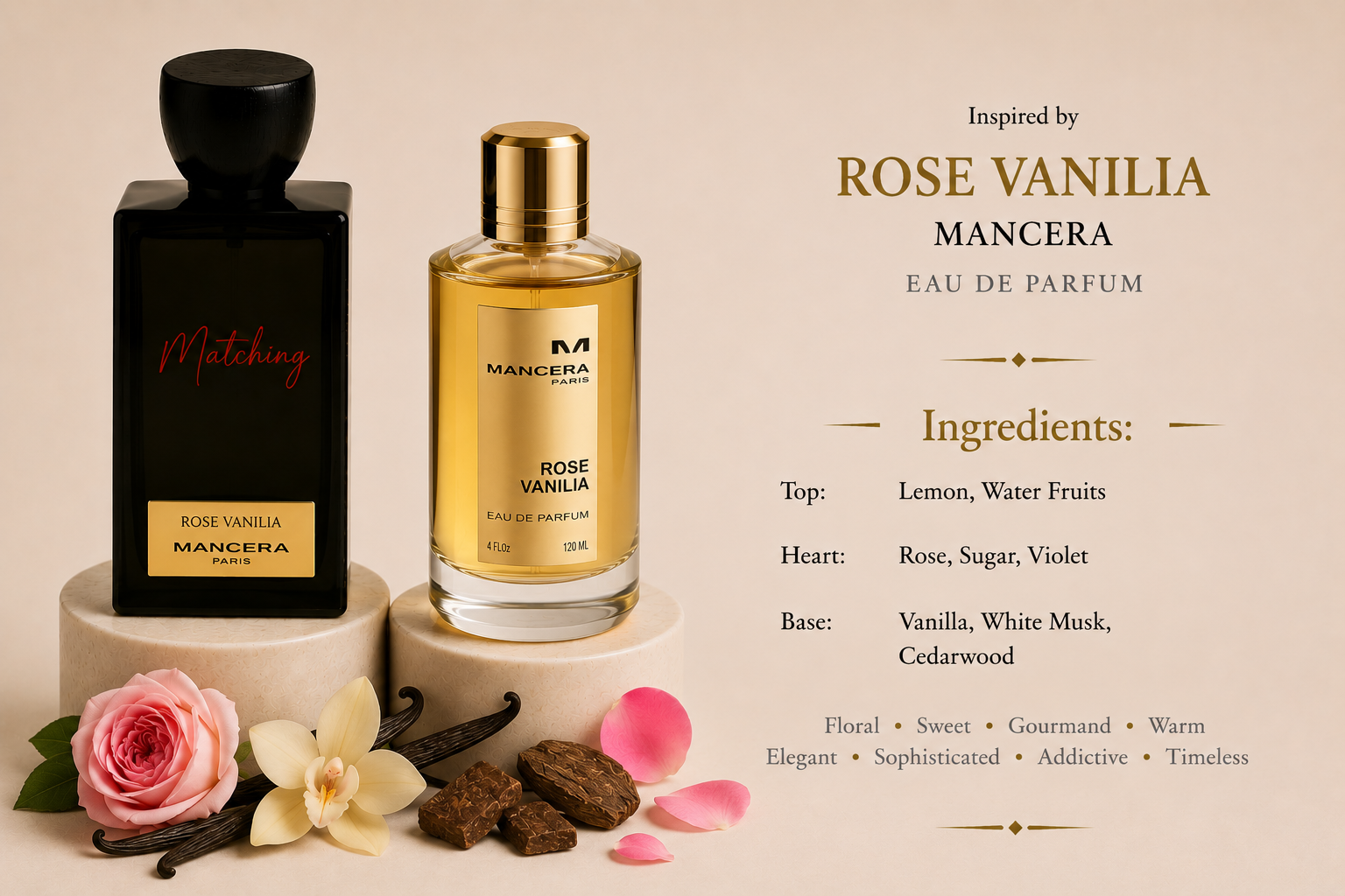 Matching Mancera Roses Vanille